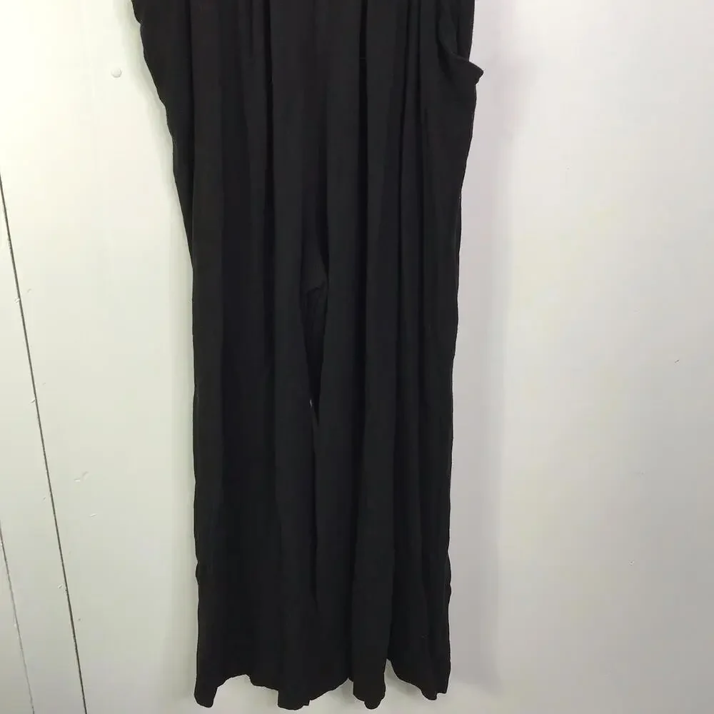 Automet Jumpsuit Womens XL Wide Leg Crepe Casual Jumper Sleeveless Cropped - Picture 4 of 11